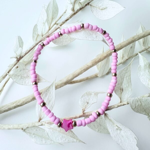 Sterarmband pastelroze