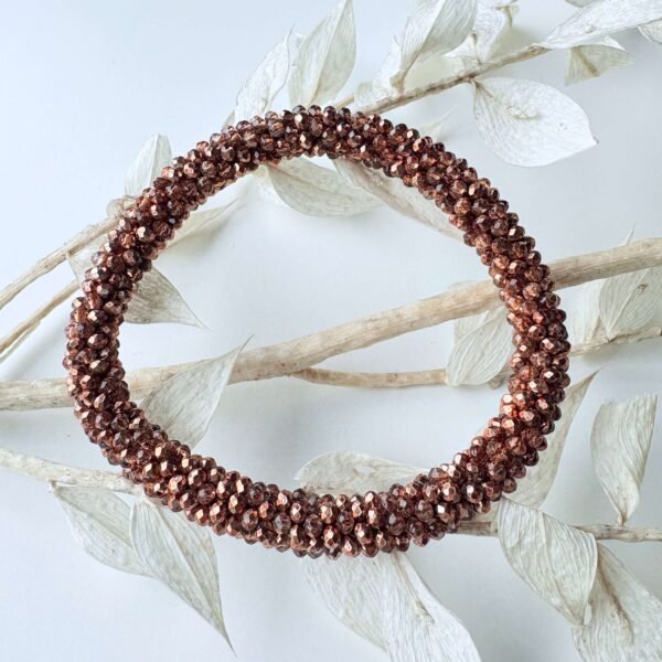 Facetarmband koperbruin