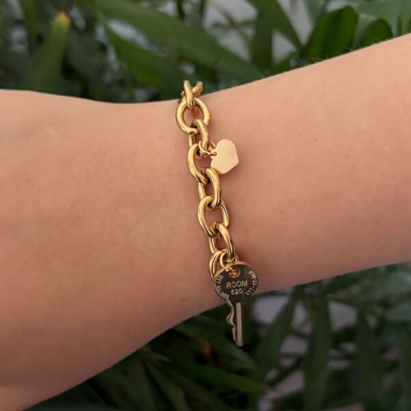 Statement armband key to my heart goud RVS - Afbeelding 2