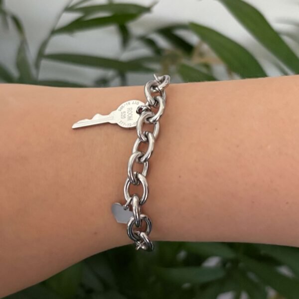 Statement armband key to my heart zilver RVS - Afbeelding 2