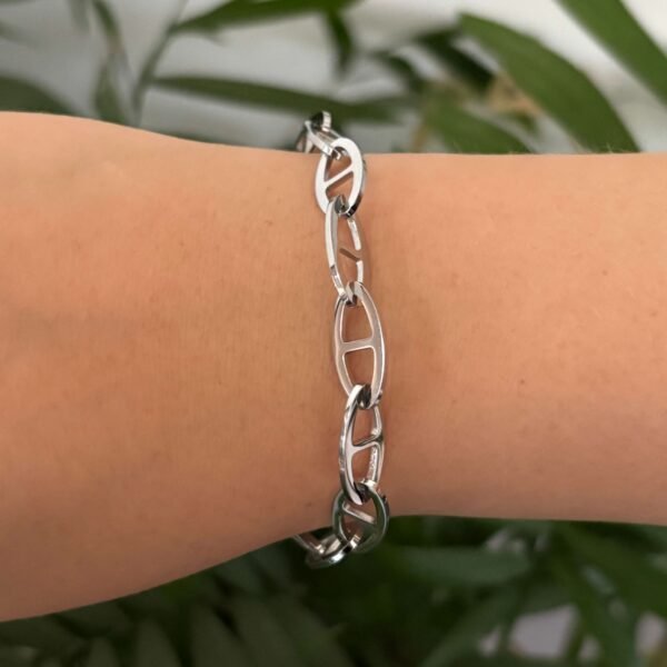 Statement armband schakel ovaal zilver RVS - Afbeelding 2