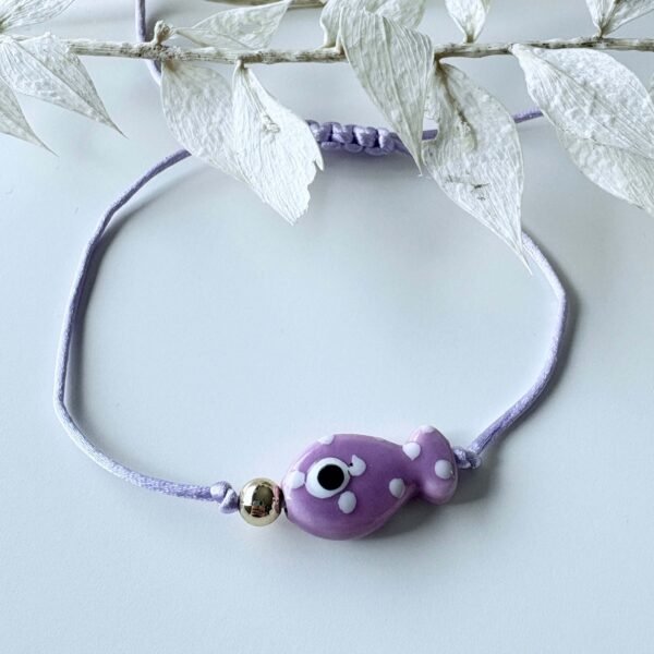 Verstelbare armband vis paars