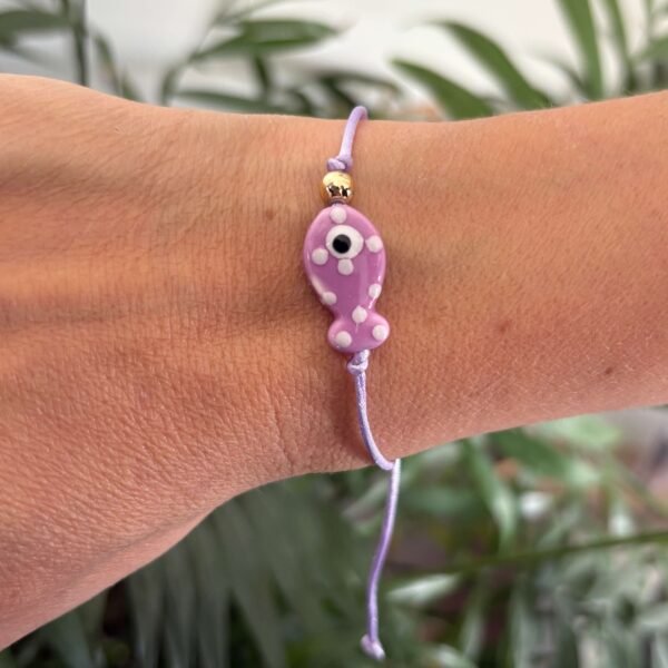 Verstelbare armband vis paars - Image 2