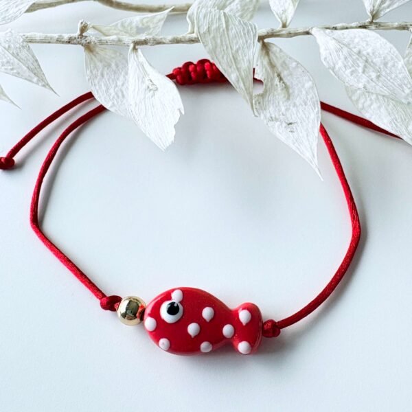 Verstelbare armband vis rood