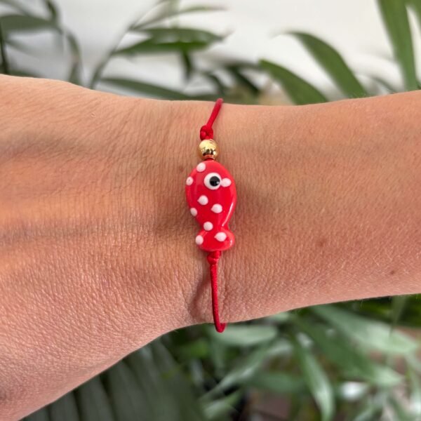 Verstelbare armband vis rood - Afbeelding 2