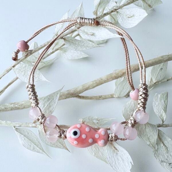 Verstelbare armband vis roze