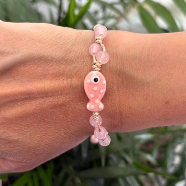 Verstelbare armband vis roze - Image 2