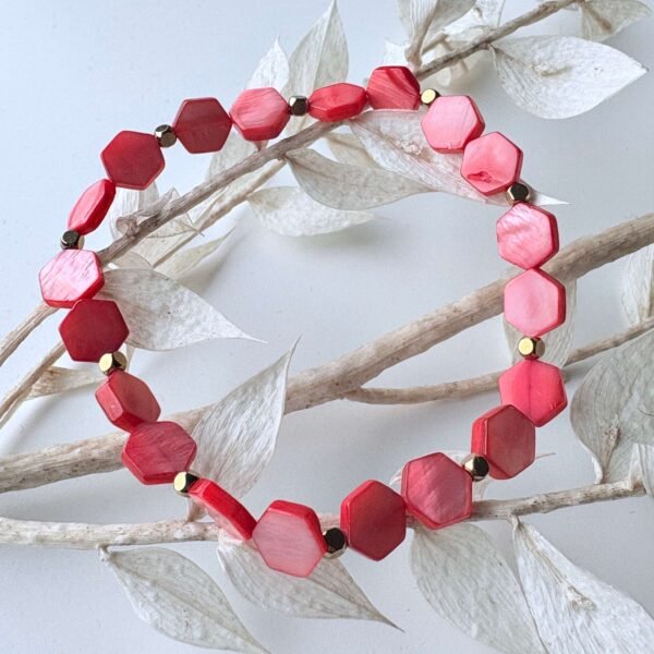 Armbandenset schelpkralen koraal rood - Afbeelding 3