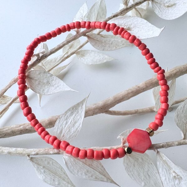 Armbandenset schelpkralen koraal rood - Afbeelding 4