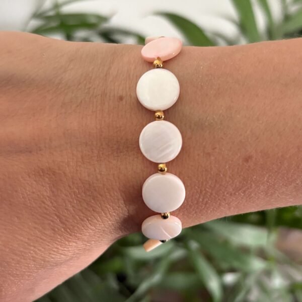 Schelpkraalarmband vintage roze - Afbeelding 2