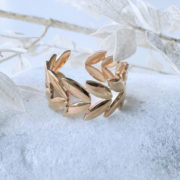 Blad ring goud