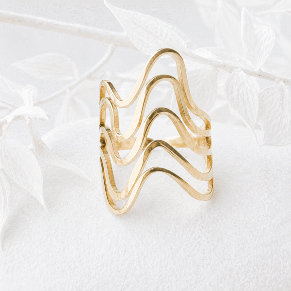 Golvende ring goud RVS