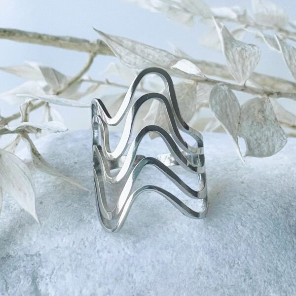 Golvende ring zilver