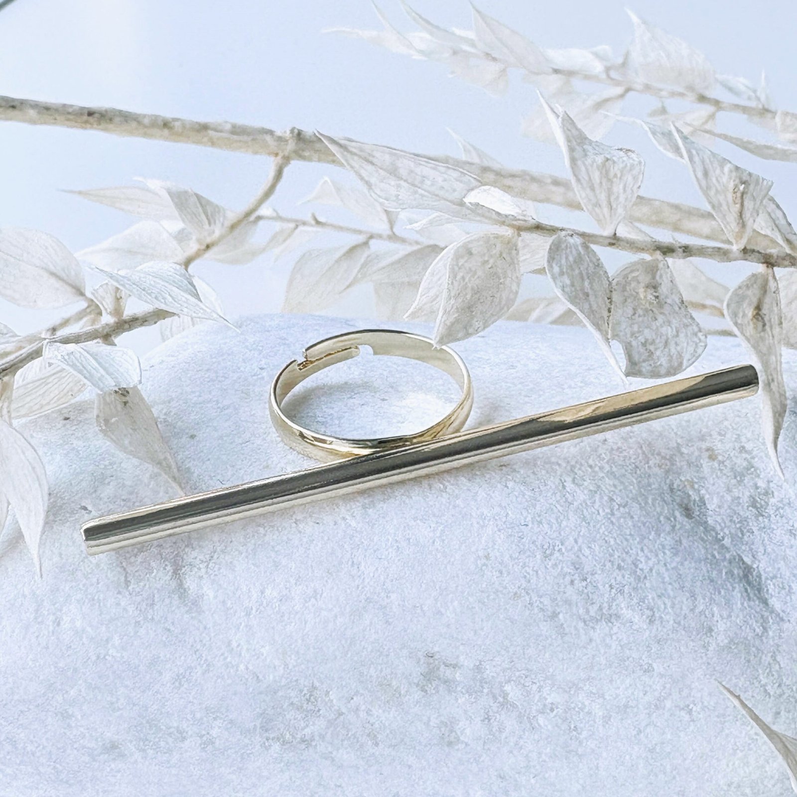 Ronde staaf ring goud