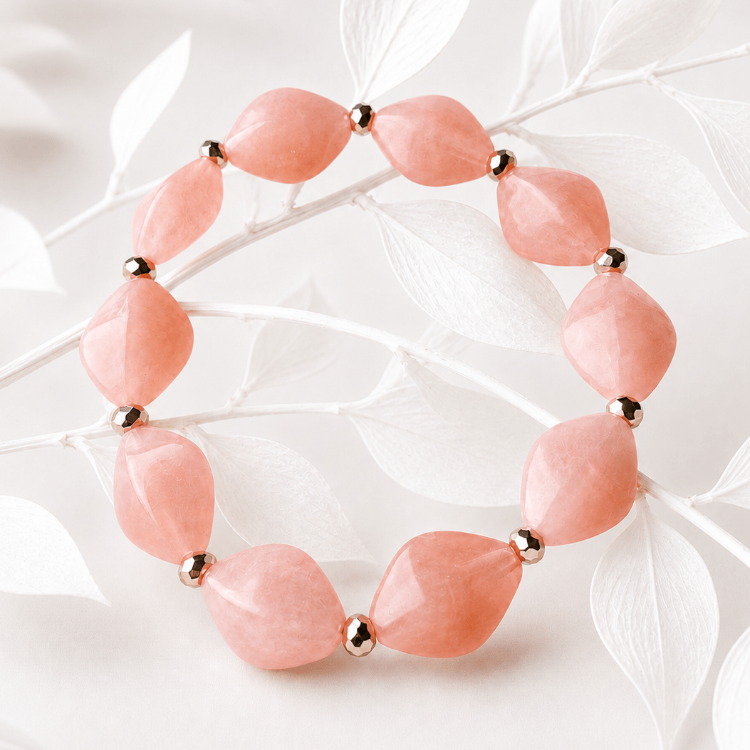 Acrylkraal armband koraal roze
