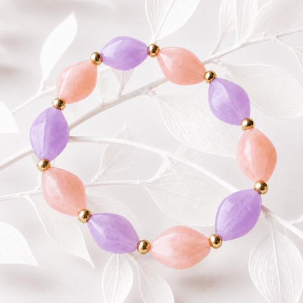 Acrylkraal armband paars koraal roze