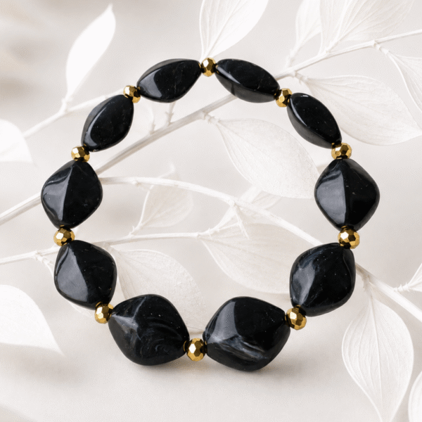 Acrylkraal armband zwart