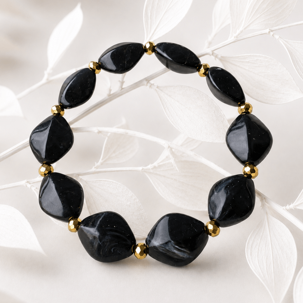 Acrylkraal armband zwart
