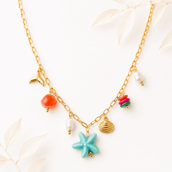 Bedelketting sea goud RVS