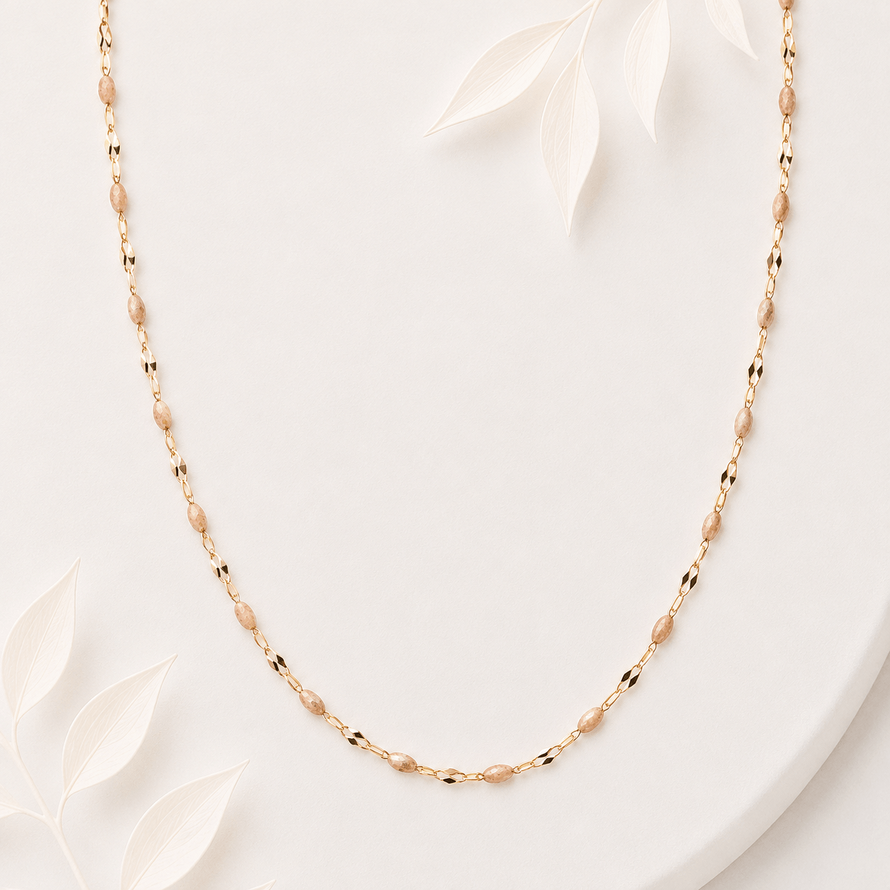 Ketting goud beige RVS