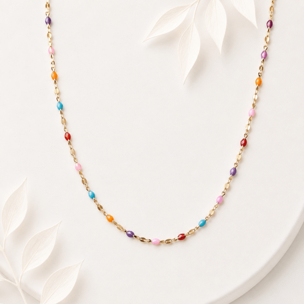 Ketting goud veelkleurig RVS