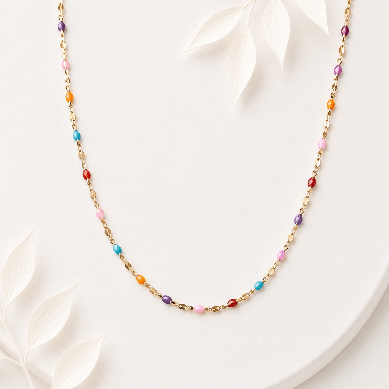 Ketting goud veelkleurig RVS