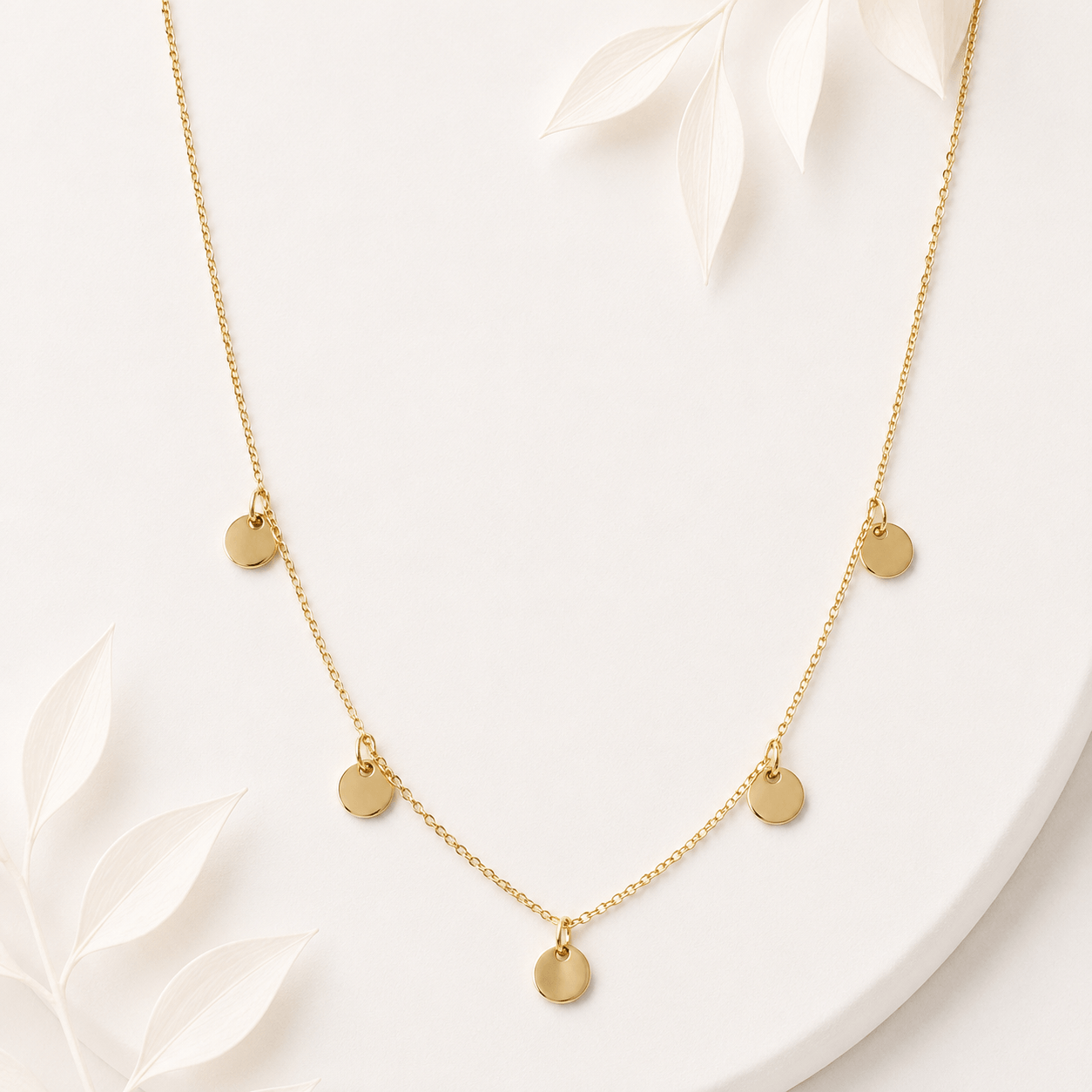 Ketting mini coins goud RVS