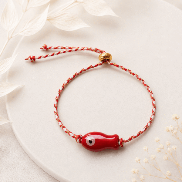 Koordarmband vis rood