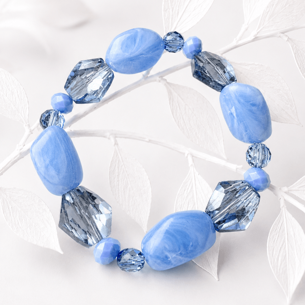 Statement armband lichtblauw