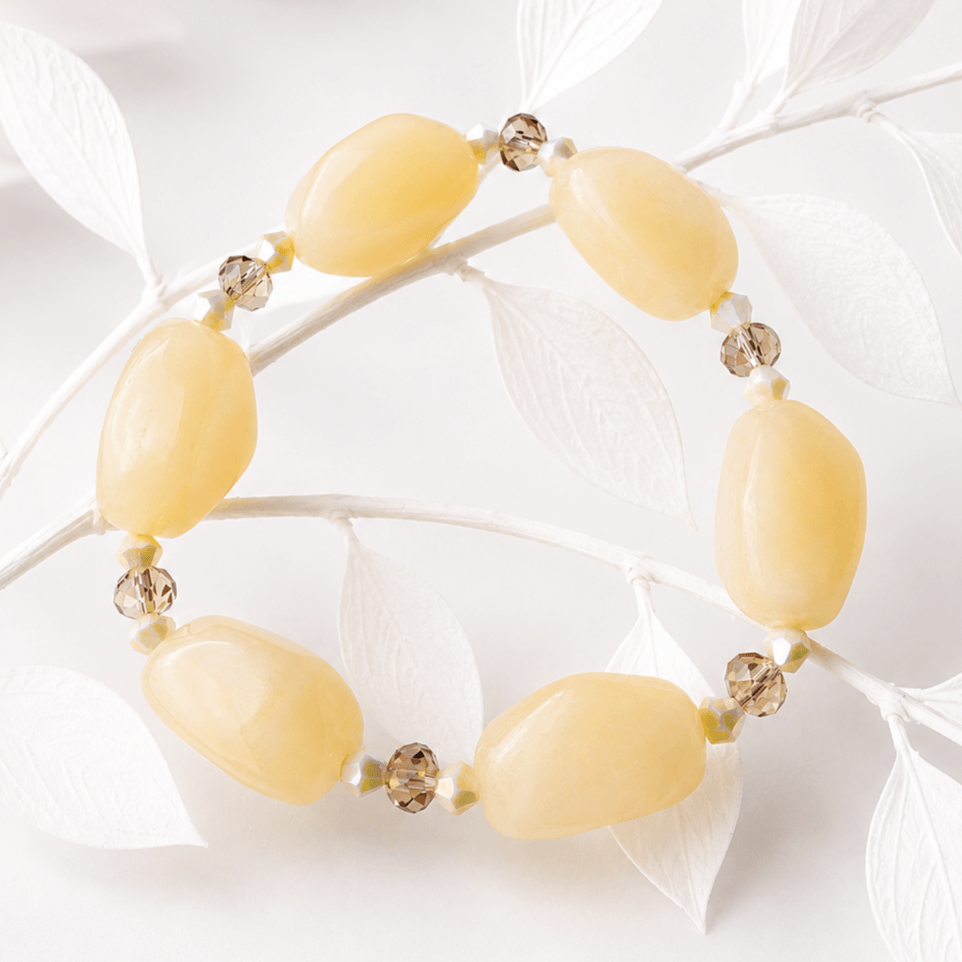 Statement armband pastelgeel